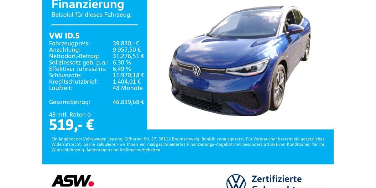 VW ID.5 13.990 km 39.830 &euro; Bad Rappenau 74906