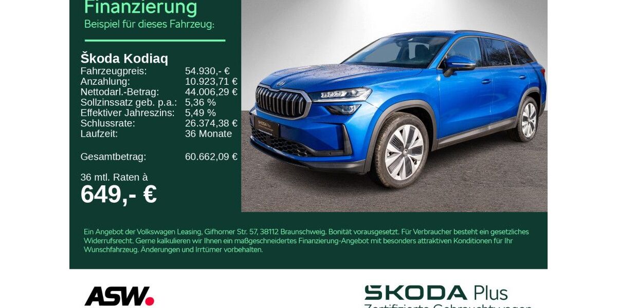 Skoda Kodiaq 19.900 km 54.930 &euro; Heilbronn 74076